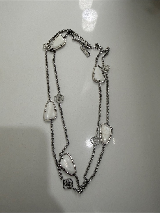 Kendra Scott Jewelry - Kendra Scott Silver-Tone White Stone Long Multi-Station Necklace